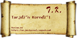 Tarján Kornél névjegykártya