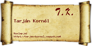 Tarján Kornél névjegykártya