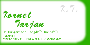 kornel tarjan business card